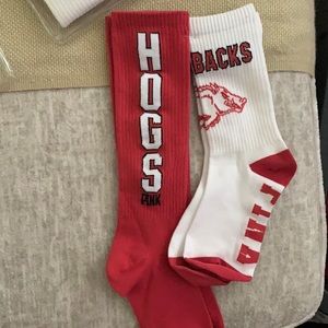 Pink Vs hogs socks